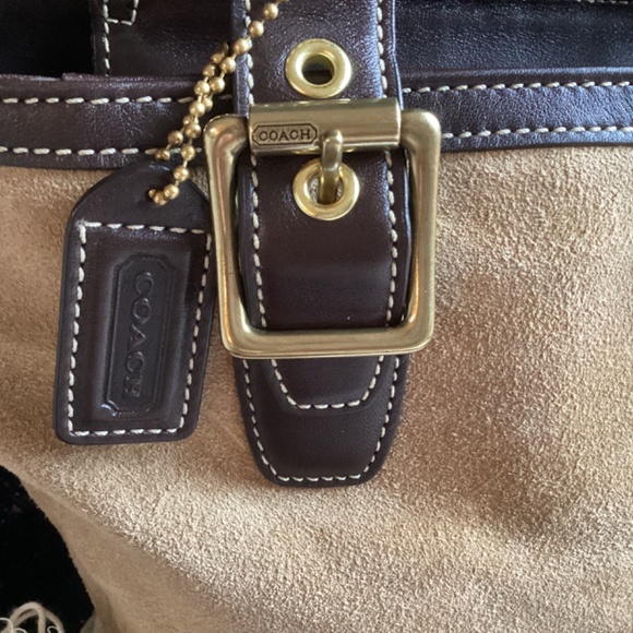 Vintage Coach Hampton Tan Suede Leather Handbag - Picture 11 of 11